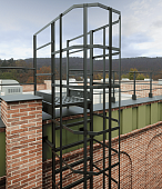 Вертикальная пожарная лестница П1-2 с площадкой 800х1500 L=7000мм